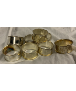 8 Vintage Silver Plate Rolled Edge Napkin Rings Hong Kong - £6.68 GBP