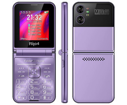 UNIWA F265 FLIP Style Mt6261d 21 Keys 4 Sim Cards Wireless Radio 2g Phone Purple - $54.99