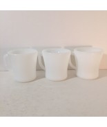 Lot of 3 FEDERAL White Milk Glass Blank D Handle Coffee Mugs Cup HEAT PR... - £27.15 GBP