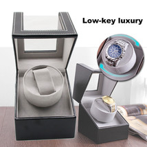 New Automatic Rotation PU Wood Watch Winder Storage Display Case Box Bla... - $46.99