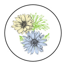 30 Floral Bouquet Envelope Seals Labels Stickers 1.5&quot; Round Flowers Gifts - £6.01 GBP