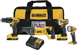 Dewalt 20V Max Combo Kit, Compact 4-Tool (DCK420D2) - $583.99