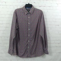 Cremieux Shirt Mens Large Green Geometric Dots Long Sleeve Button Up Retro  - $24.99