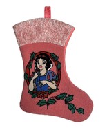 Disney Classics Vtg Pink Plush Princess Snow White Christmas Stocking 19.5&quot; - $21.77