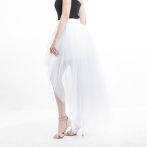 White Hilo Over-skirt Wedding Bridal Wear Tulle Skirt White Open Tulle Skirt image 2