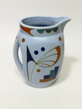 Hand Painted in Japan Pottery Blue Pitcher Art Deco Modernist design - $34.65