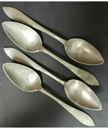 Early Primitive Farm Americana Colonial Pewter Serving Large Spoons 8.25... - £151.84 GBP