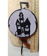 Halloween Haunted House Hanger Hook Decorative Purple Black Metal And Wood - £4.59 GBP