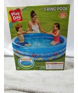 Play Day Inflatable 3-Ring Blue Shark Themed Kiddie Swimming Pool - NEW/... - £18.37 GBP