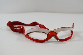 Aiko Vintage Sports Goggles Protection Safety Glasses No Lenses Red White - $19.34