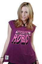 Cardboard Robot Women&#39;s Purple Plum Baby Doll T-Shirt Small NWT - £14.93 GBP