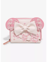 Loungefly Disney Minnie Mouse Cherry Blossom Ears Small Zip Wallet - £38.64 GBP