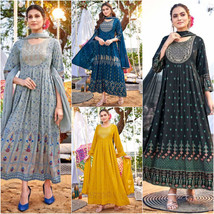 Designer Festive wear Rayon Gown with Dupatta India Wedding fashion dres... - $37.15