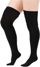 Zando Women plus Size Thigh High Stockings over the Knee Thin Tube Socks Long Sp - £9.36 GBP