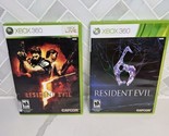 Resident Evil 5 &amp; 6 Xbox 360 Bundle Lot Tested Working - £13.87 GBP