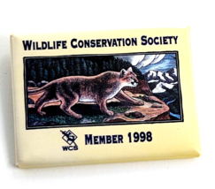 Wildlife Conservation Society WCS Member 1998 Button Pin Big Cat Animal Cougar? - £11.87 GBP