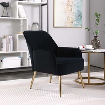 Modern Mid-Century Velvet Sherpa Armchair Navy â€“ Living Room Office - $208.87 CAD