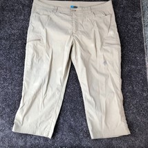 Eddie Bauer Hiking Pants Women&#39;s 18 First Ascent Beige Zip Cargo Pockets - $17.50