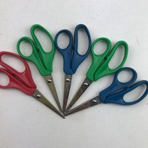 Children Kids Scissors Set Of 5 Blue Green Red School Art Crafts - £10.38 GBP