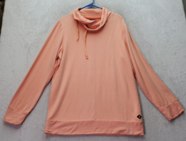 Sperry Sweatshirt Women XL Orange Long Sleeve Logo Cowl Neck Drawstring Pullover - £13.30 GBP