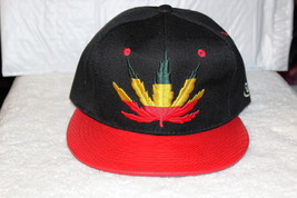 MARIJUANA LEAF CANNABIS WEED POT FLAT BILL SNAPBACK BASEBALL CAP #2 - £10.52 GBP