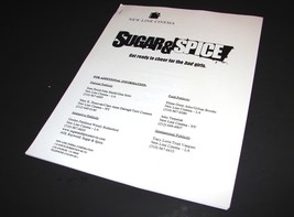 2001 SUGAR &amp; SPICE Movie PRESS KIT PRODUCTION NOTES HANDBOOK Promotional - $14.99