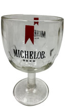 MICHELOB BEER GLASS GOBLET STYLE PEDESTAL STEM THUMBPRINT PATTERN 10 FLU... - $10.39
