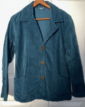 HABITAT CLOTHES TO LIVE IN Sz XS Teal Corduroy Textured Type Blazer Jack... - $24.95