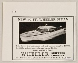 1948 Print Ad Wheeler 40&#39; Sedan Boats Twin Screw New York,NY - £7.30 GBP