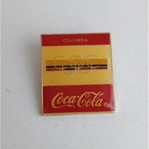 Vintage Coca-Cola Columbia With Flag Stripes Olympic Lapel Hat Pin - $10.19
