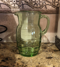 Green Anchor Hocking Depression Glass 8&quot; Water Pitcher - $80.00