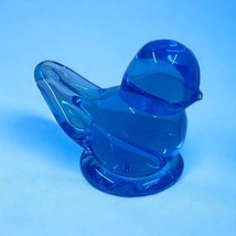 Bluebird of Happiness Hand Blown Art Blue Glass Unverified Signature 2” - $12.82