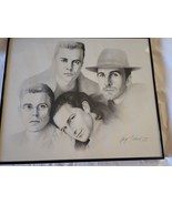  U2 BANG 1988 Gary Saderup Original Pencil signed Charcoal Print 24&quot; X 20&quot;  - £62.90 GBP