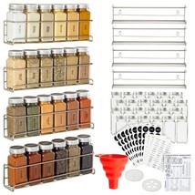 Talented Kitchen 4 Stainless Steel Spice Racks Wall Mount Organizer 2 Styles - £67.54 GBP