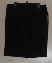 Nwt Womens Dana Buchman Black W/ Pinstripes Lined Skirt Size 12 - £20.14 GBP