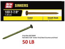 Sinker Nails 10D X 2-7/8&quot; 11-Ga Countersunk-Head Steel 50 lb, Grip-Rite ... - $98.45 CAD