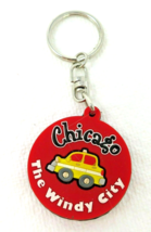 Keychain Taxi Cab Texture Bendable Vinyl Chicago The Windy City Backpack Vintage - £9.07 GBP