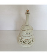 2005 Christmas porcelain pierced bell holiday decor collectible gift jig... - $27.16 CAD