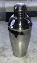 Crate &amp; Barrel Stainless Black Crome Finish  Metal Cocktail Drink Shaker - £12.56 GBP