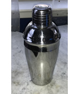 Crate &amp; Barrel Stainless Black Crome Finish  Metal Cocktail Drink Shaker - £12.42 GBP