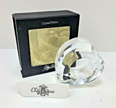 Oleg Cassini Crystal Votive Candle Holder Heart Shaped Clear Glass Signed NEW - £12.33 GBP