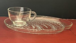 Vtg 1950s Homestead Snack Tray &amp; Cup By Federal Glass - €9,08 EUR