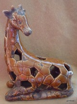 NEW Ginger Brown Giraffe Reticulated 8&quot; Made to Look Old Ceramic - £23.85 GBP
