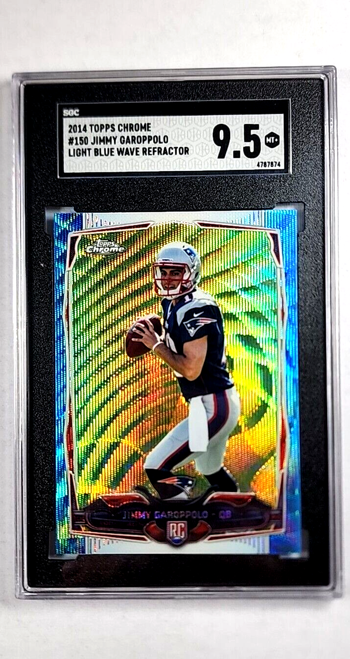 2014 Topps Chrome Blue Wave Refractor Jimmy Garoppolo Rookie RC SGC 9.5 Mint+ - $33.99