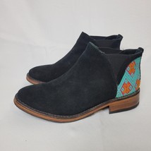 Leather Fleece &amp; Hide Ankle Boots Handmade Boho Tribal Aztec Mexico Blac... - £34.24 GBP