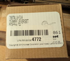 Kwikset 788TNL LH 514 Tustin Left-Hand Dummy Lever Iron Black – Open Box - $6.44