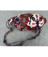Mary Frances Beaded Crossbody Shoulder Bag Red Blue Floral Butterfly Emb... - $128.70