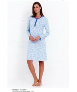 Shirt Night Woman Seraph with Button Long Sleeve Viscose Linclalor 02507 - £28.20 GBP