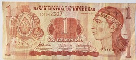 Banco Central de Honduras 1 Lempira 8 de Mayo 2010 Bank Note ED1042307 - £0.79 GBP