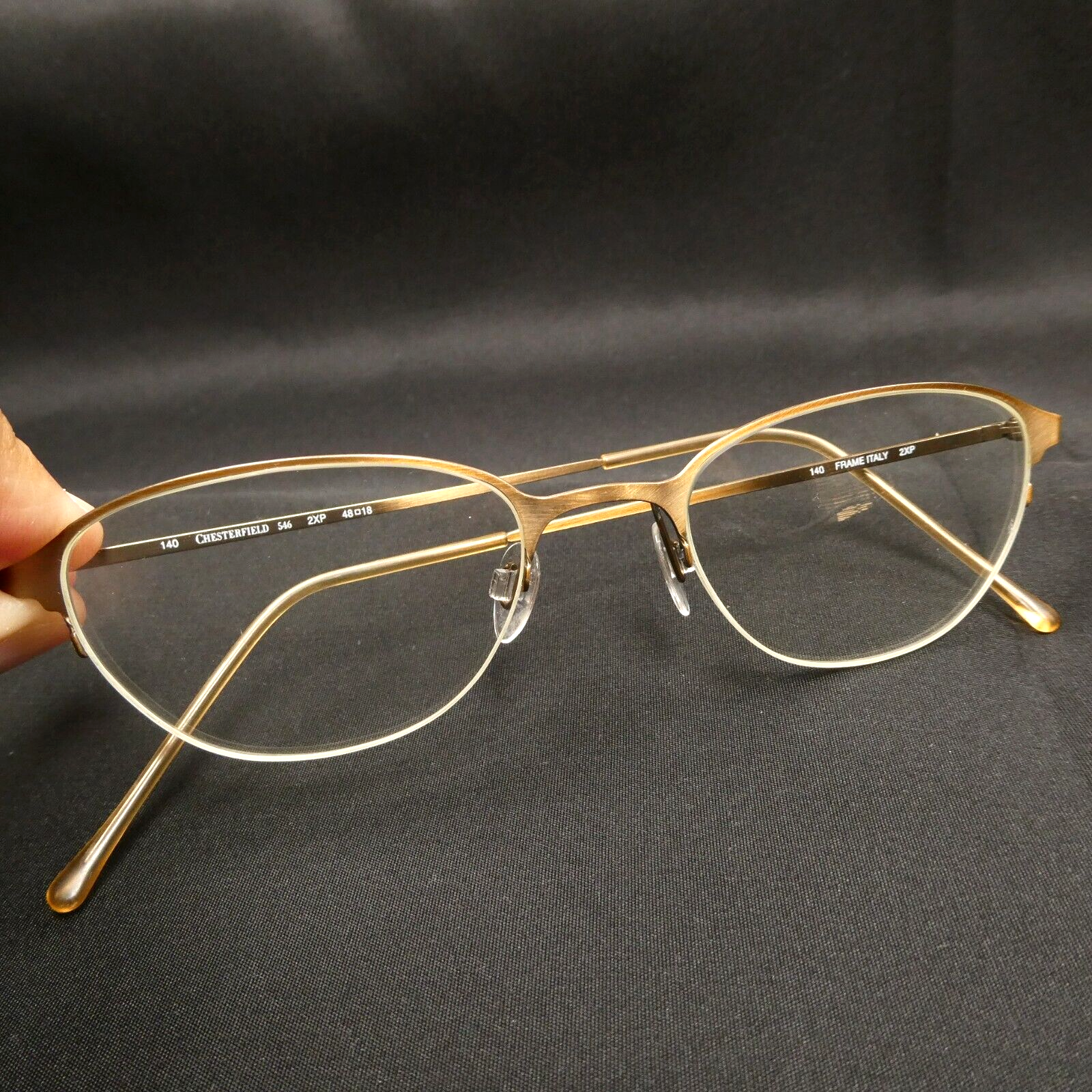 Chesterfield Brushed Gold-Tone Half-Rim Eyeglasses FRAMES ONLY 546 2XP 4... - $26.70